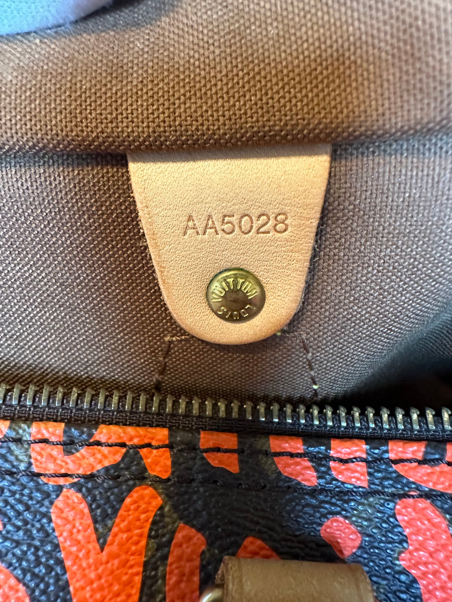 Brown and Orange Monogram Graffiti Speedy 30