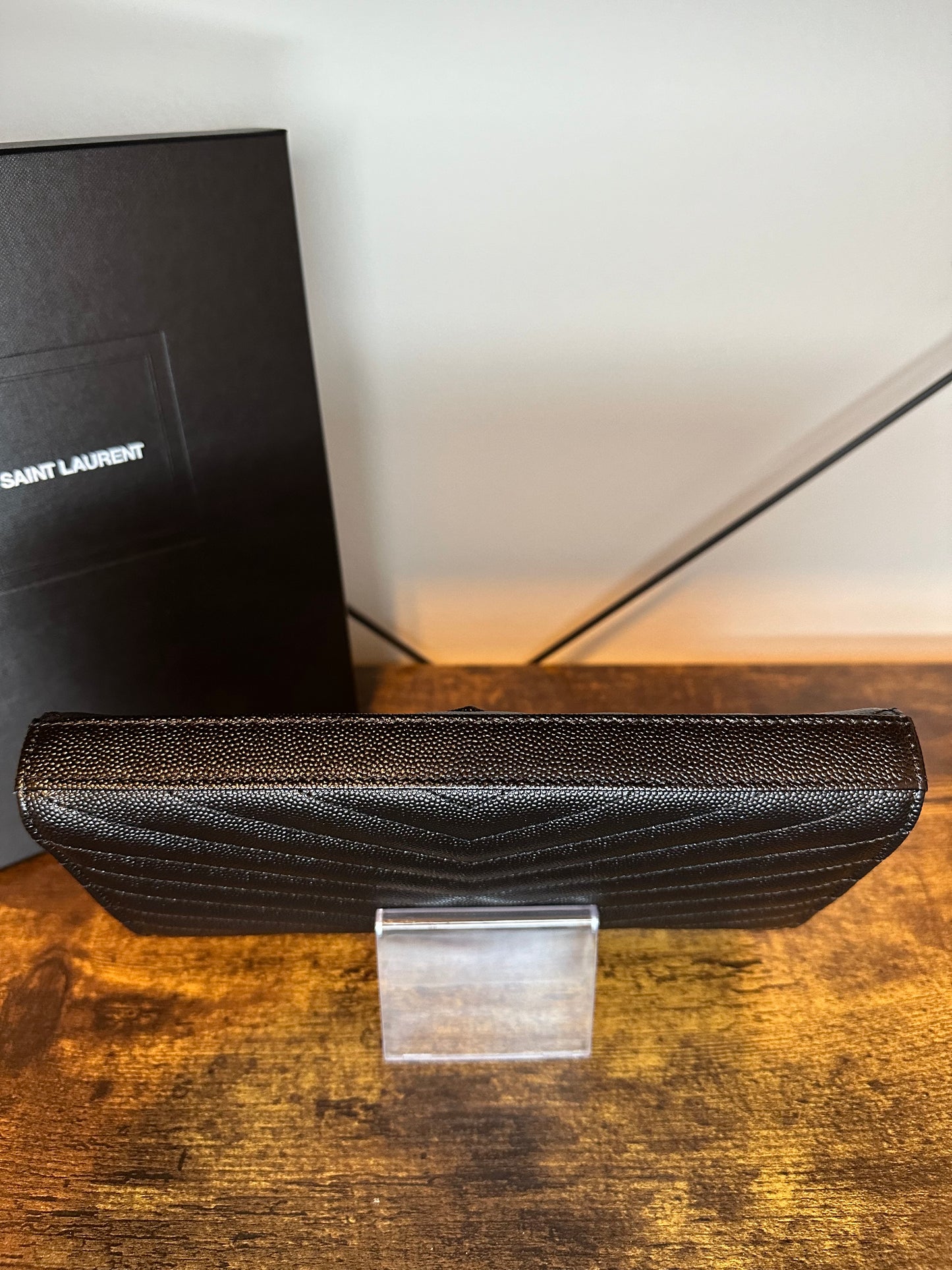 Cassandre Lambskin Chain Wallet Silver