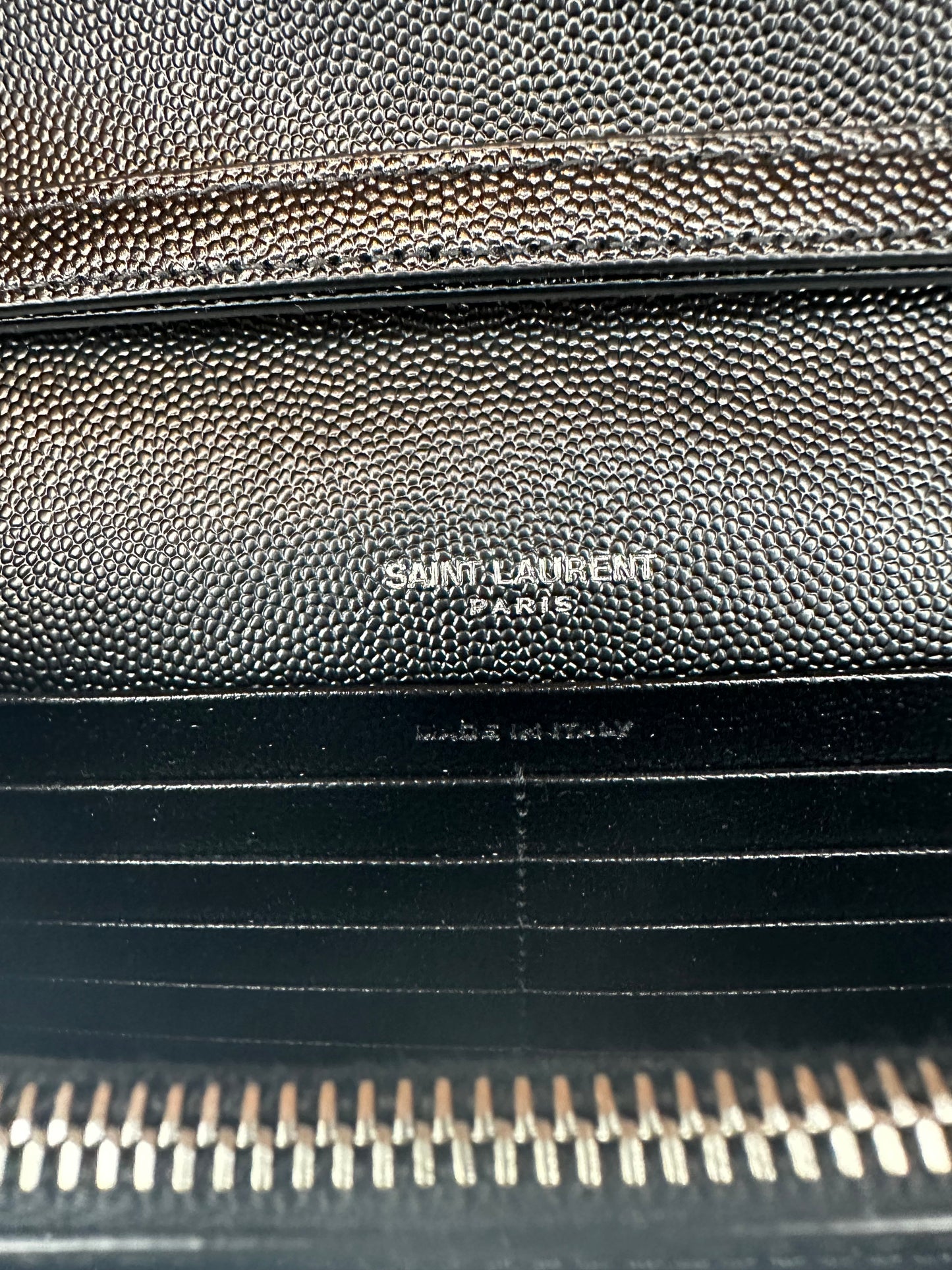 Cassandre Lambskin Chain Wallet Silver