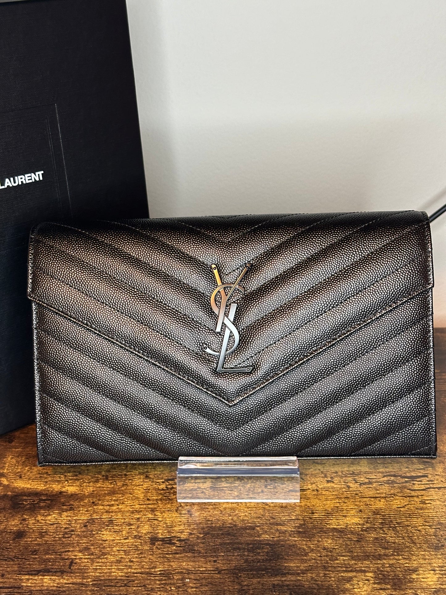 Cassandre Lambskin Chain Wallet Black