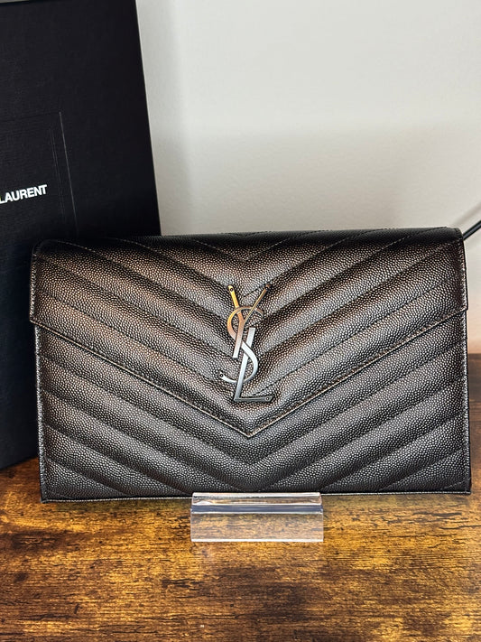 Cassandre Lambskin Chain Wallet Black