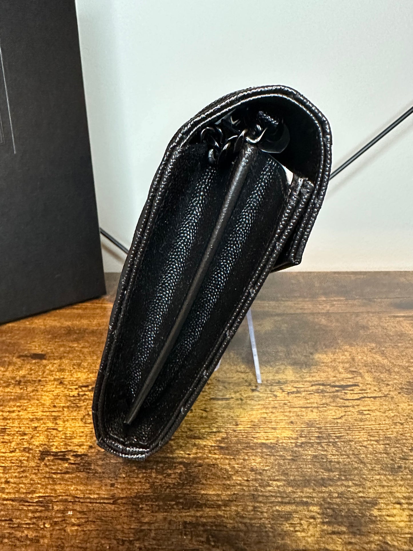 Cassandre Lambskin Chain Wallet Black