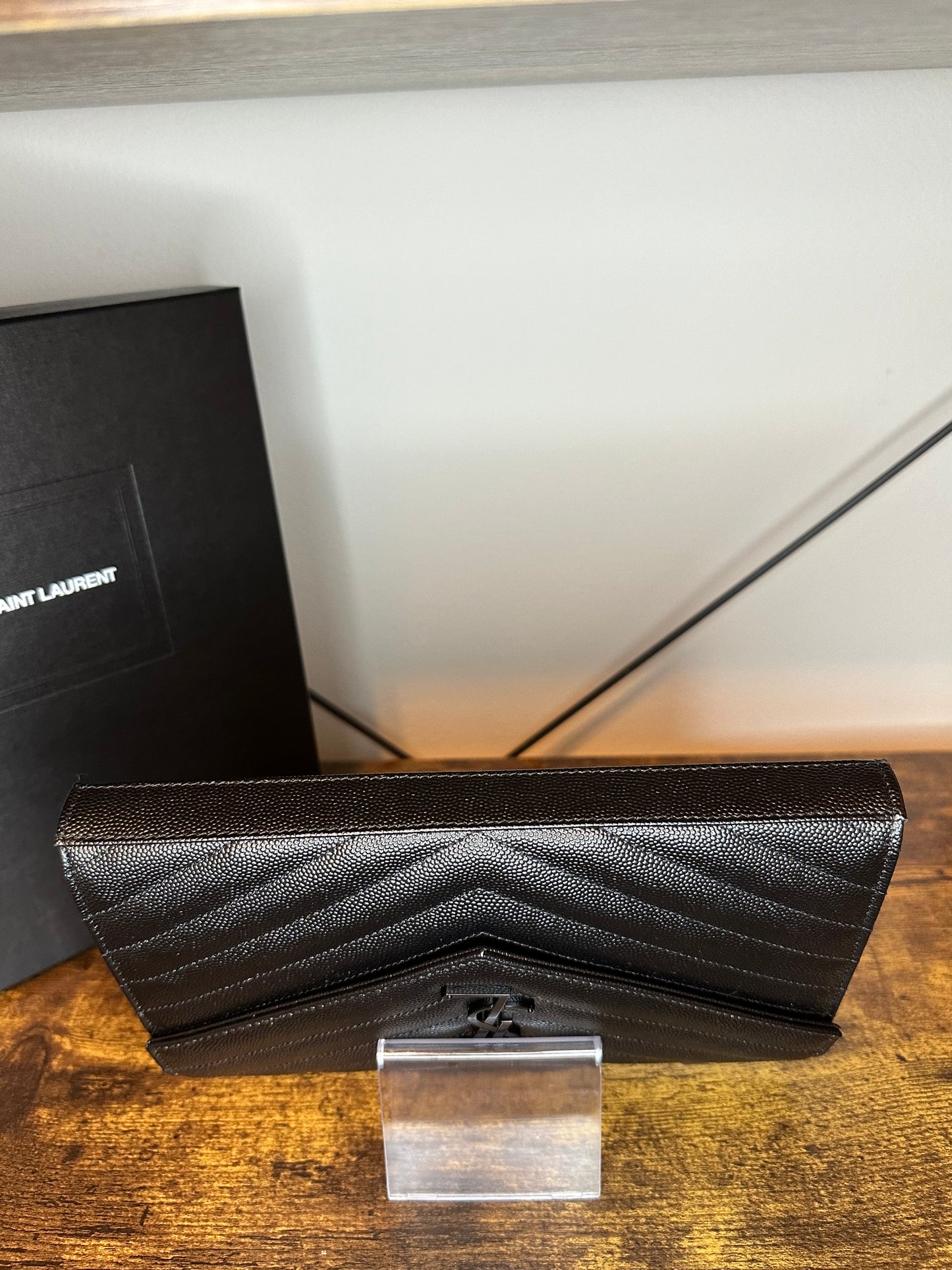 Cassandre Lambskin Chain Wallet Black