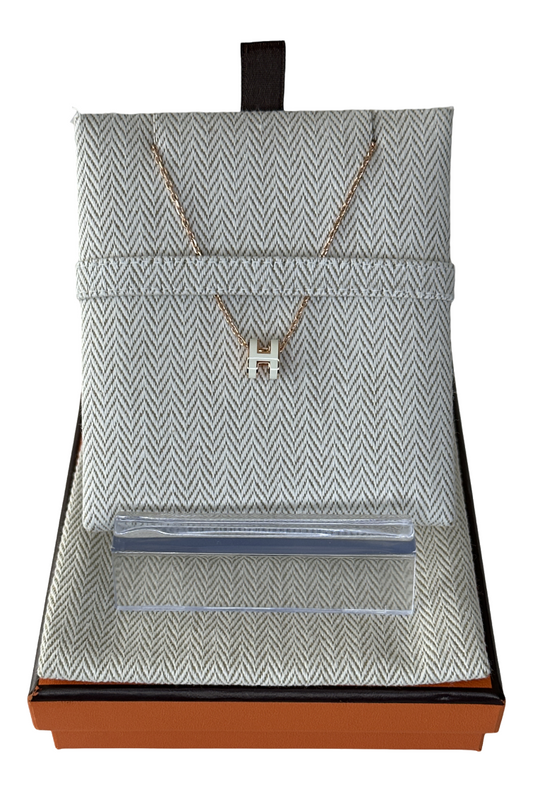 Mini Pop Blanc H Pendant Necklace