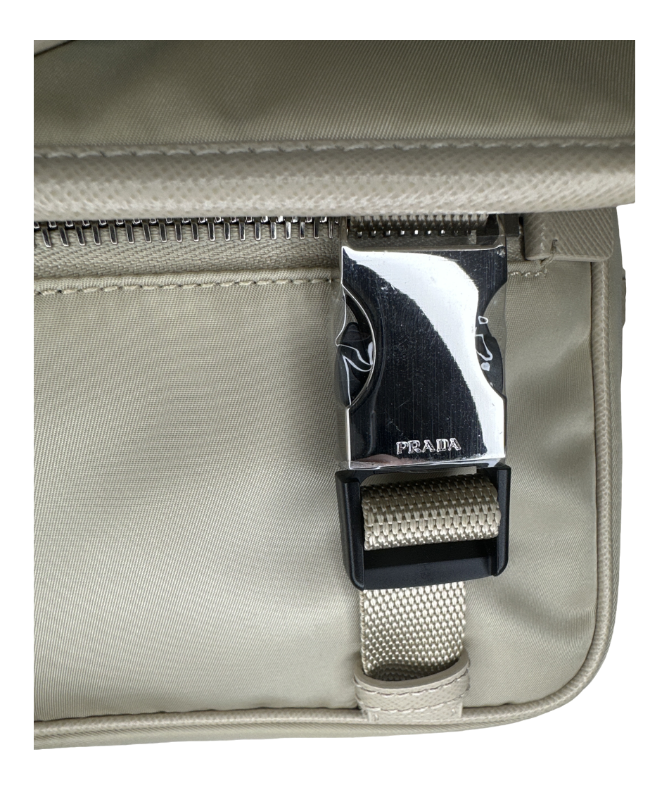 Beige Re-Nylon Shoulder Bag