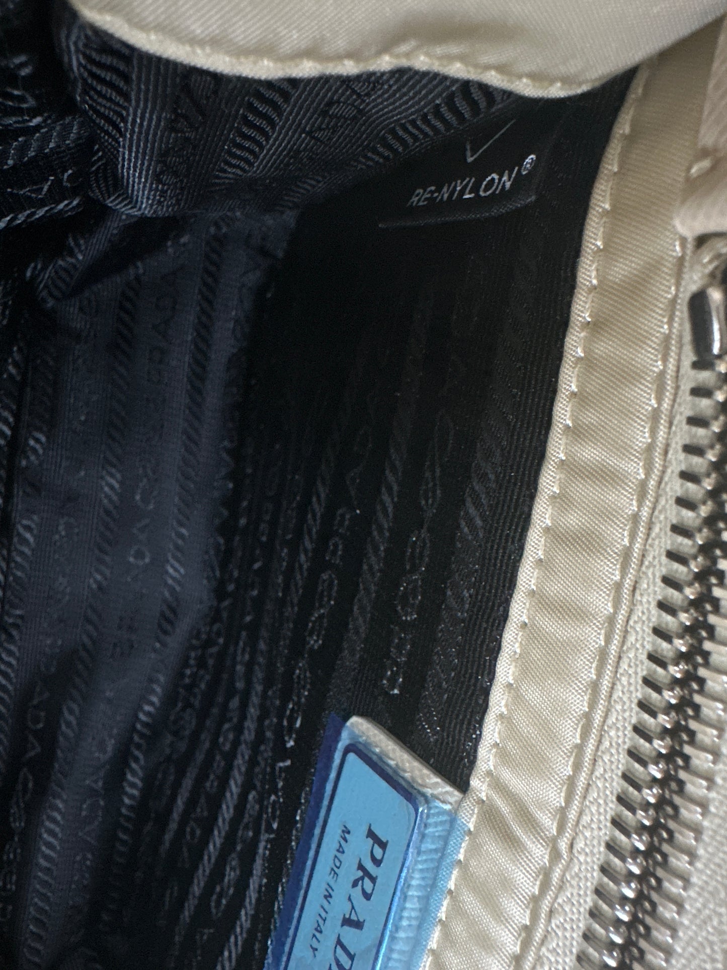 Beige Re-Nylon Shoulder Bag