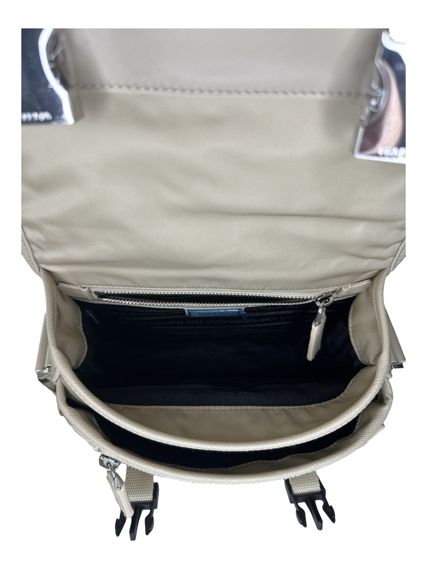 Beige Re-Nylon Shoulder Bag