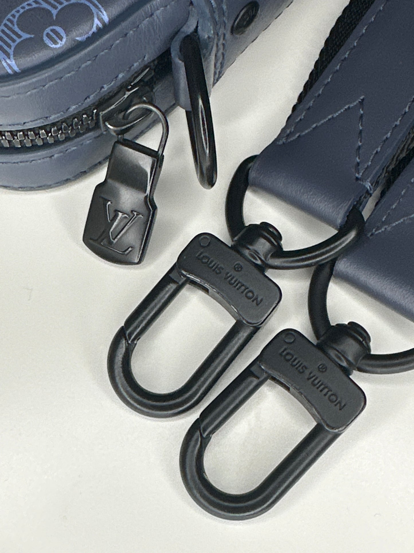 Navy Monogram Duo Messenger