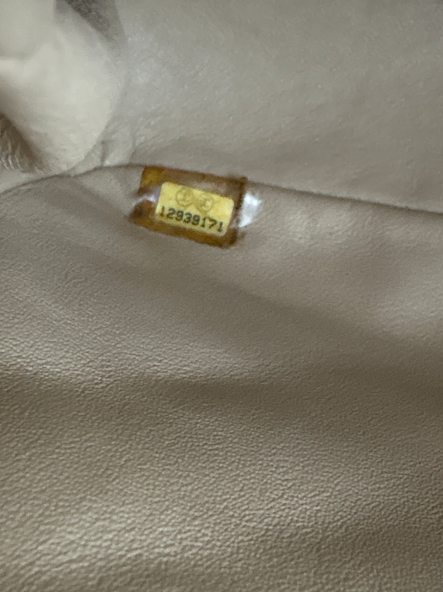 Beige Jumbo Classic Single Flap Bag