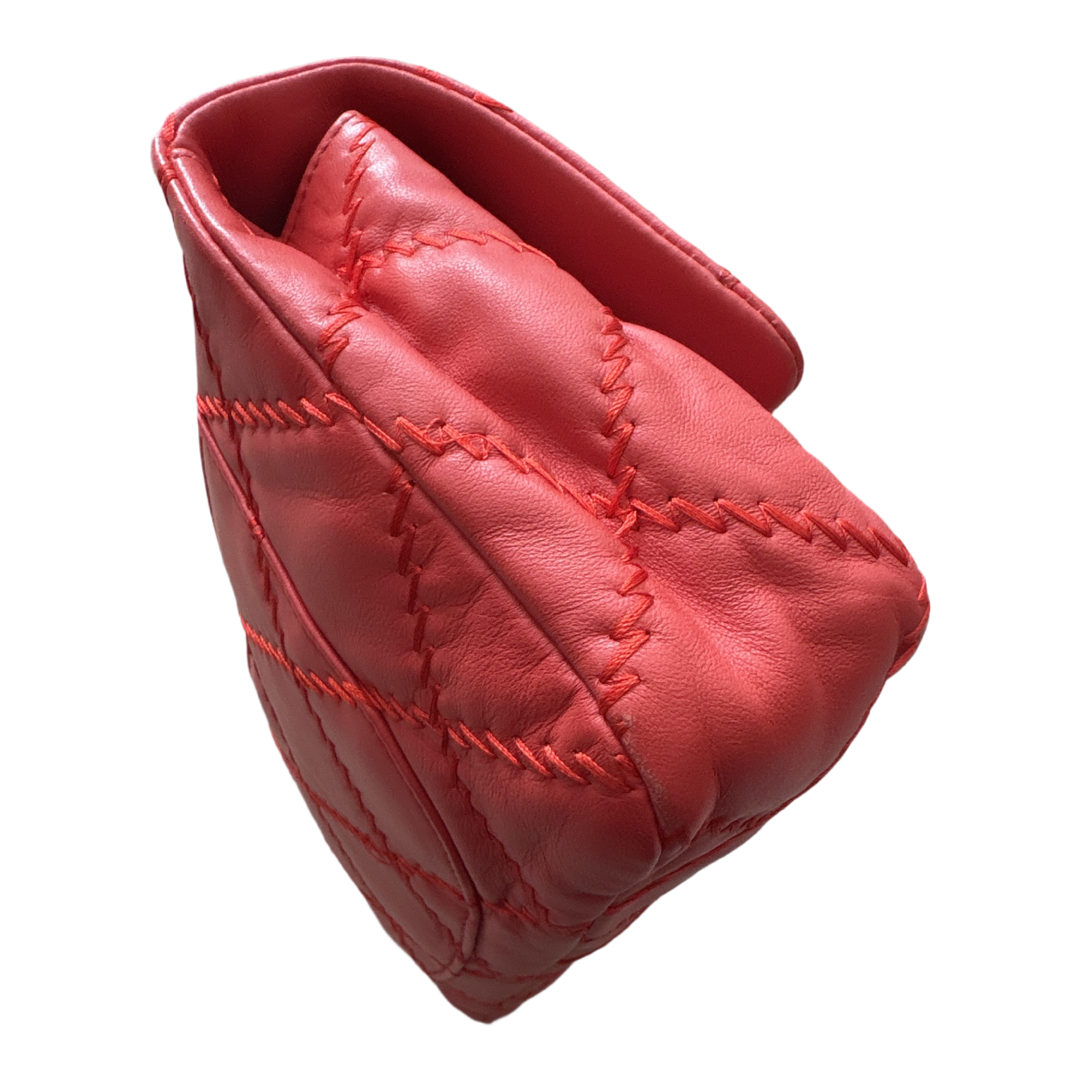 Red Wild Stitch Single Flap Bag