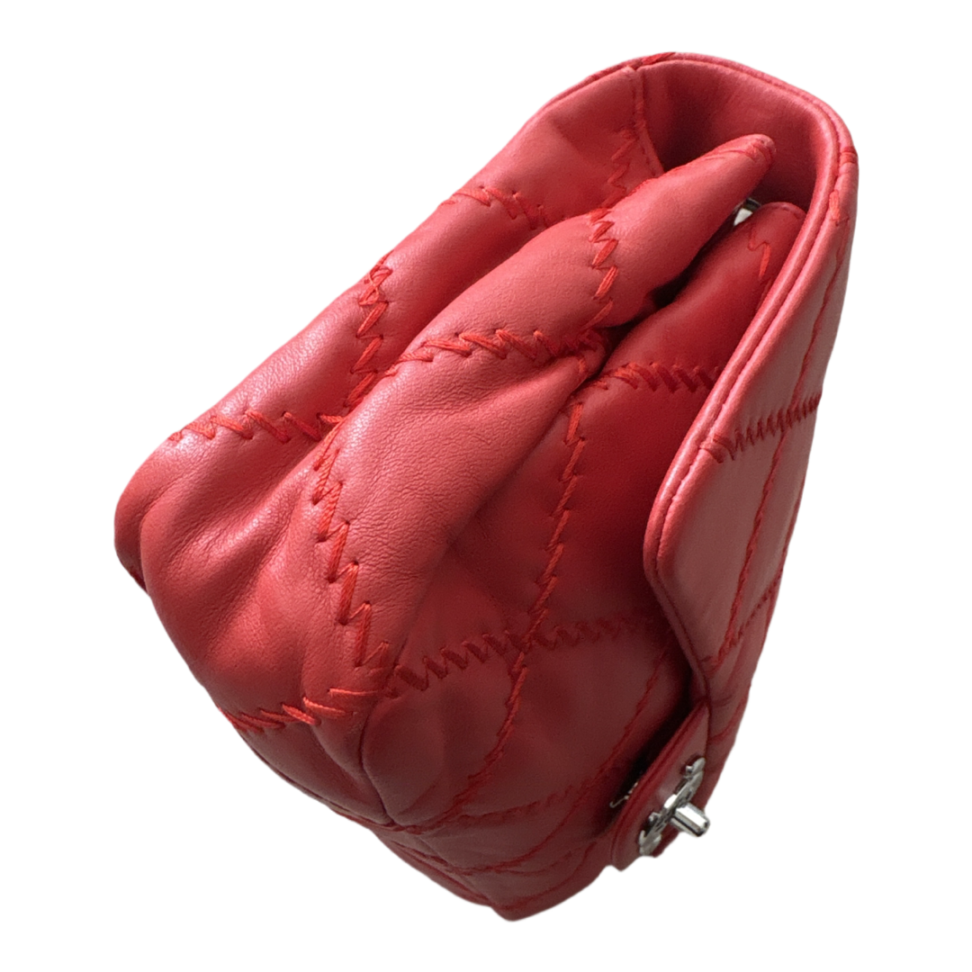 Red Wild Stitch Single Flap Bag