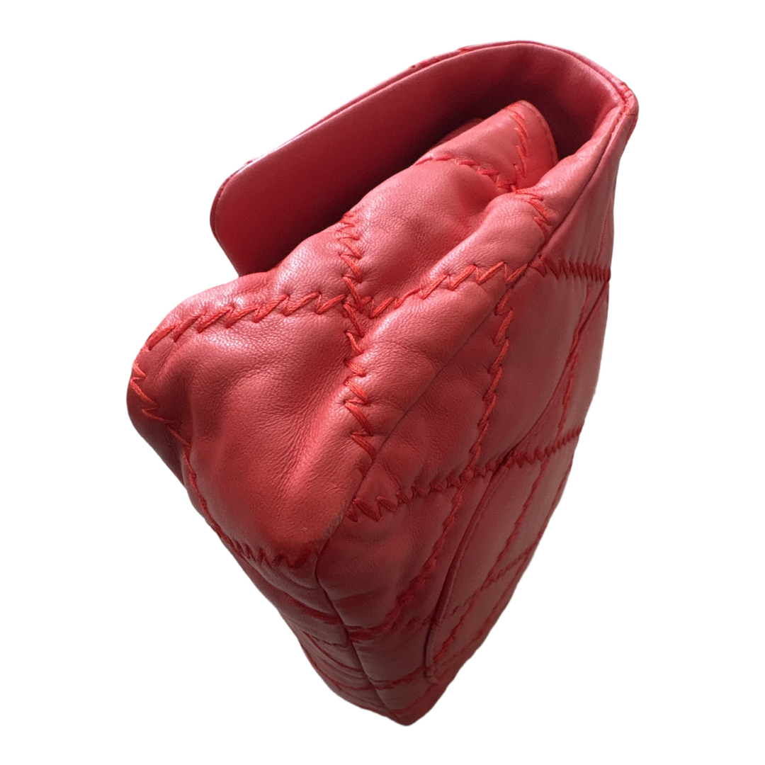 Red Wild Stitch Single Flap Bag