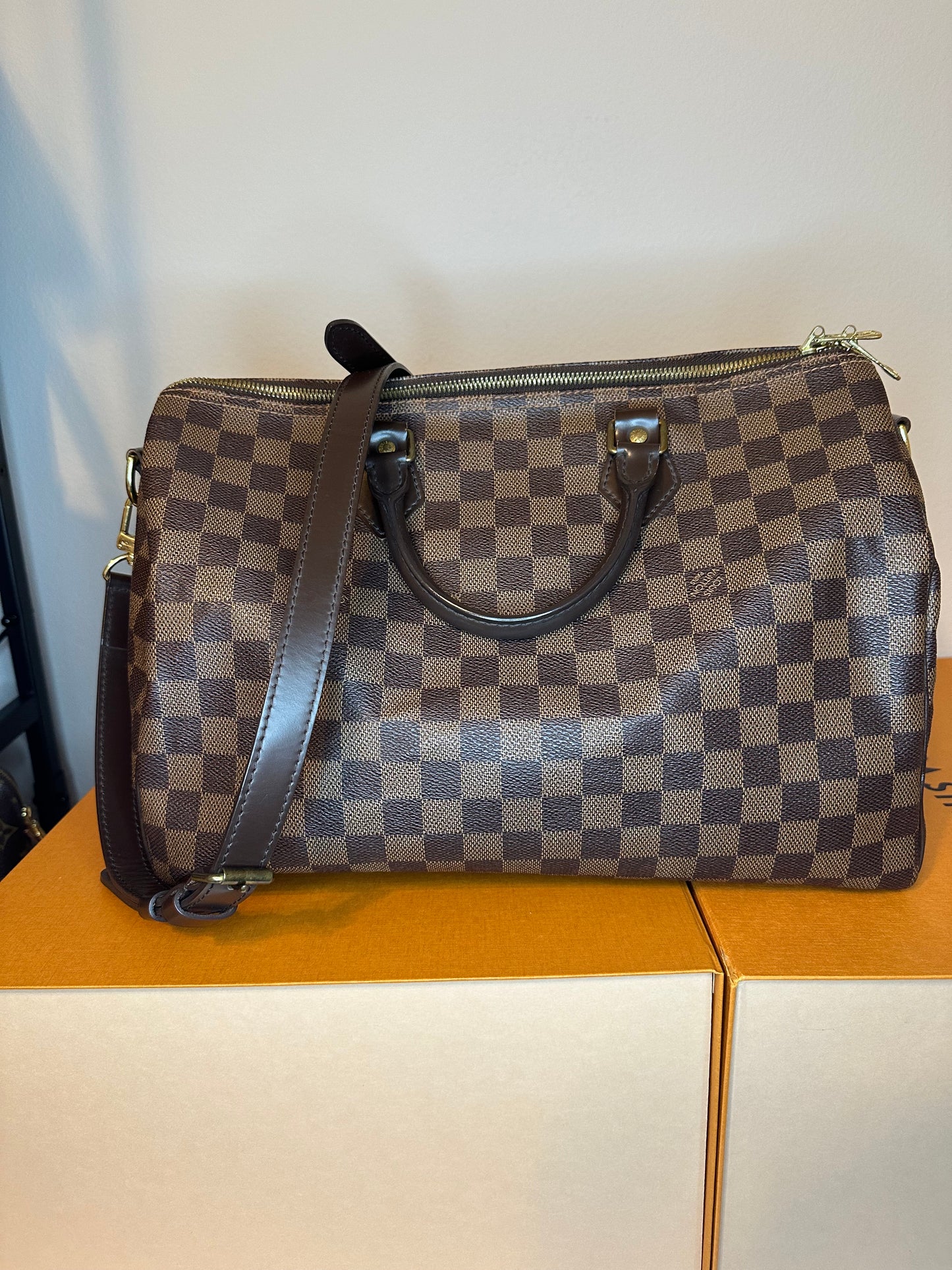 Damier Ebene Speedy 35 Bandouliere